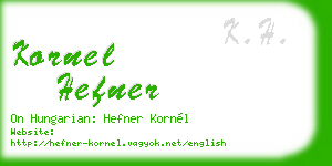 kornel hefner business card